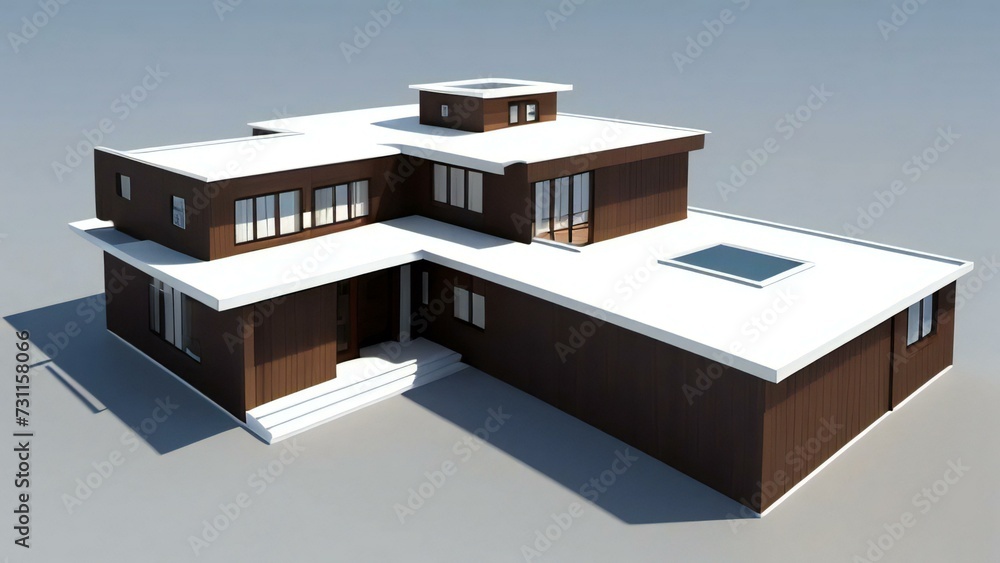 3d house model rendering on white background, Clean and precise 3D illustration modern cozy house. Concept for real estate or property. 3d house model rendering on white background, Clean and precise 3D illustration modern cozy house. Concept for real estate or property.