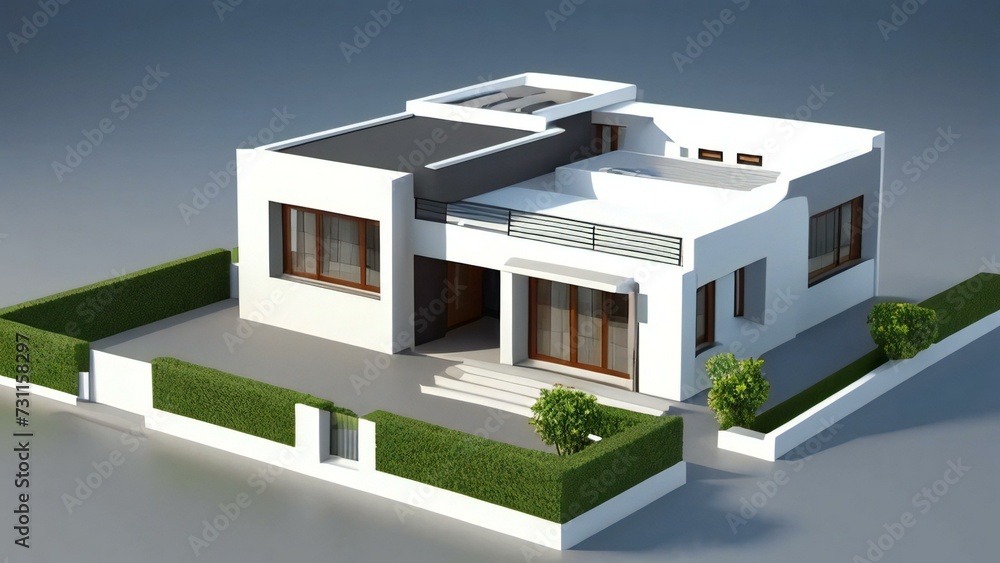 3d house model rendering on white background, Clean and precise 3D illustration modern cozy house. Concept for real estate or property. 3d house model rendering on white background, Clean and precise 3D illustration modern cozy house. Concept for real estate or property.