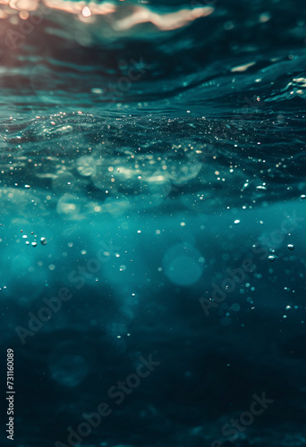 Serene Underwater Beauty: Sunlit Depths, Clear Blue Waters, and Vibrant Skies in a Tranquil Aquatic Scene