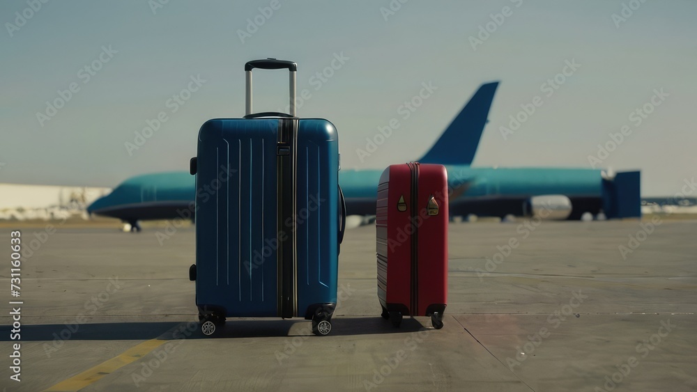 luggage at the airport.Generative wtih AI luggage at the airport.Generative wtih AI
