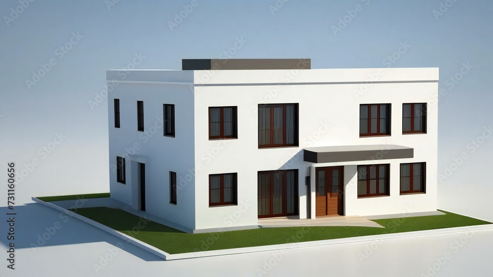 3d house model rendering on white background, Clean and precise 3D illustration modern cozy house. Concept for real estate or property. 3d house model rendering on white background, Clean and precise 3D illustration modern cozy house. Concept for real estate or property.