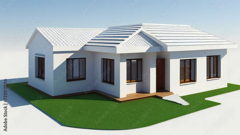 3d house model rendering on white background, Clean and precise 3D illustration modern cozy house. Concept for real estate or property. 3d house model rendering on white background, Clean and precise 3D illustration modern cozy house. Concept for real estate or property.