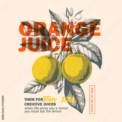 orange juice vintage retro summer print, its a fruit print, organic tasty fresh juice, food fashion for t-shirt sweat men's, women's kids boy , kids girls, print design