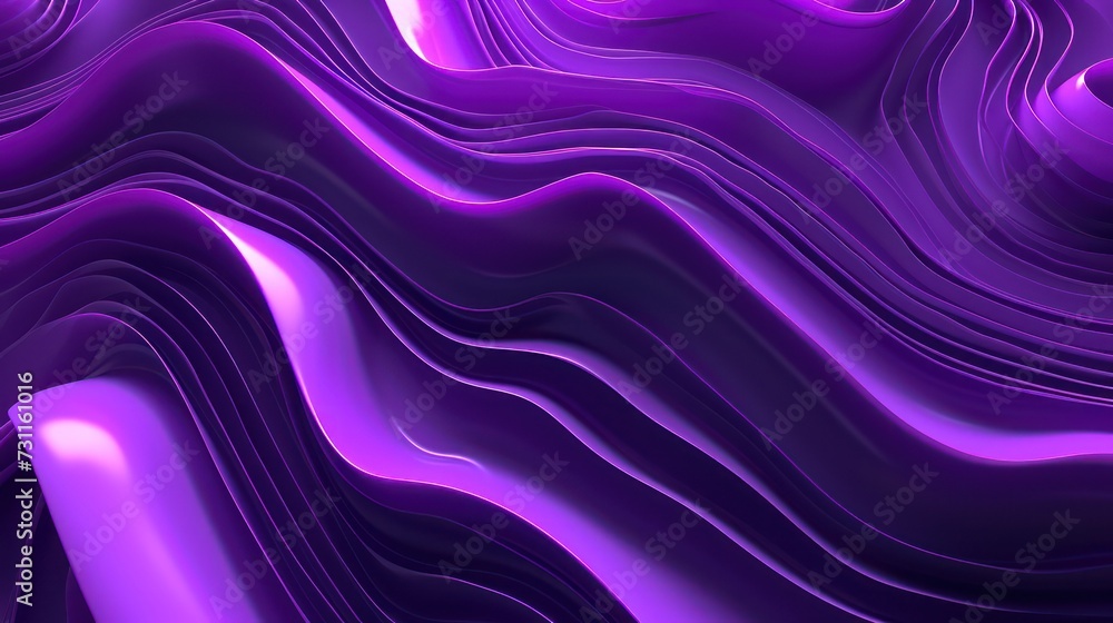 3D Abstract Background with Wavy Shape in violet Spectrum 3D Abstract Background with Wavy Shape in violet Spectrum