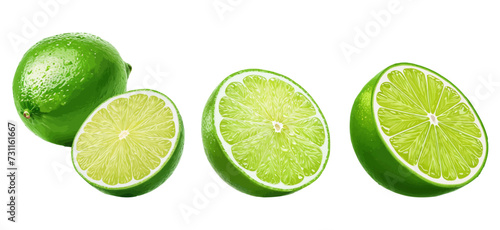 lime slice isolated on white background