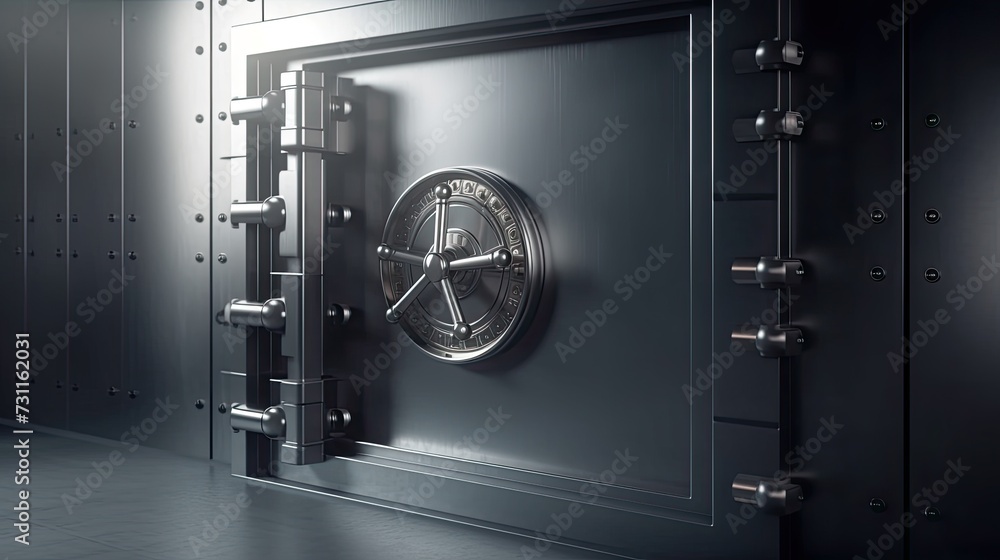 A secure vault with rows of safe deposit boxes A secure vault with rows of safe deposit boxes