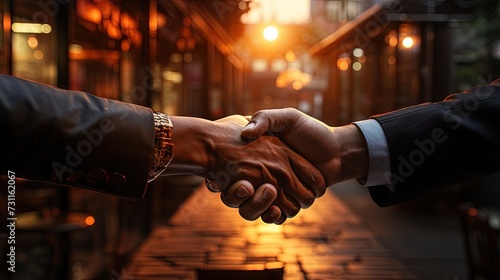 A handshake between two businesspeople sealing a deal