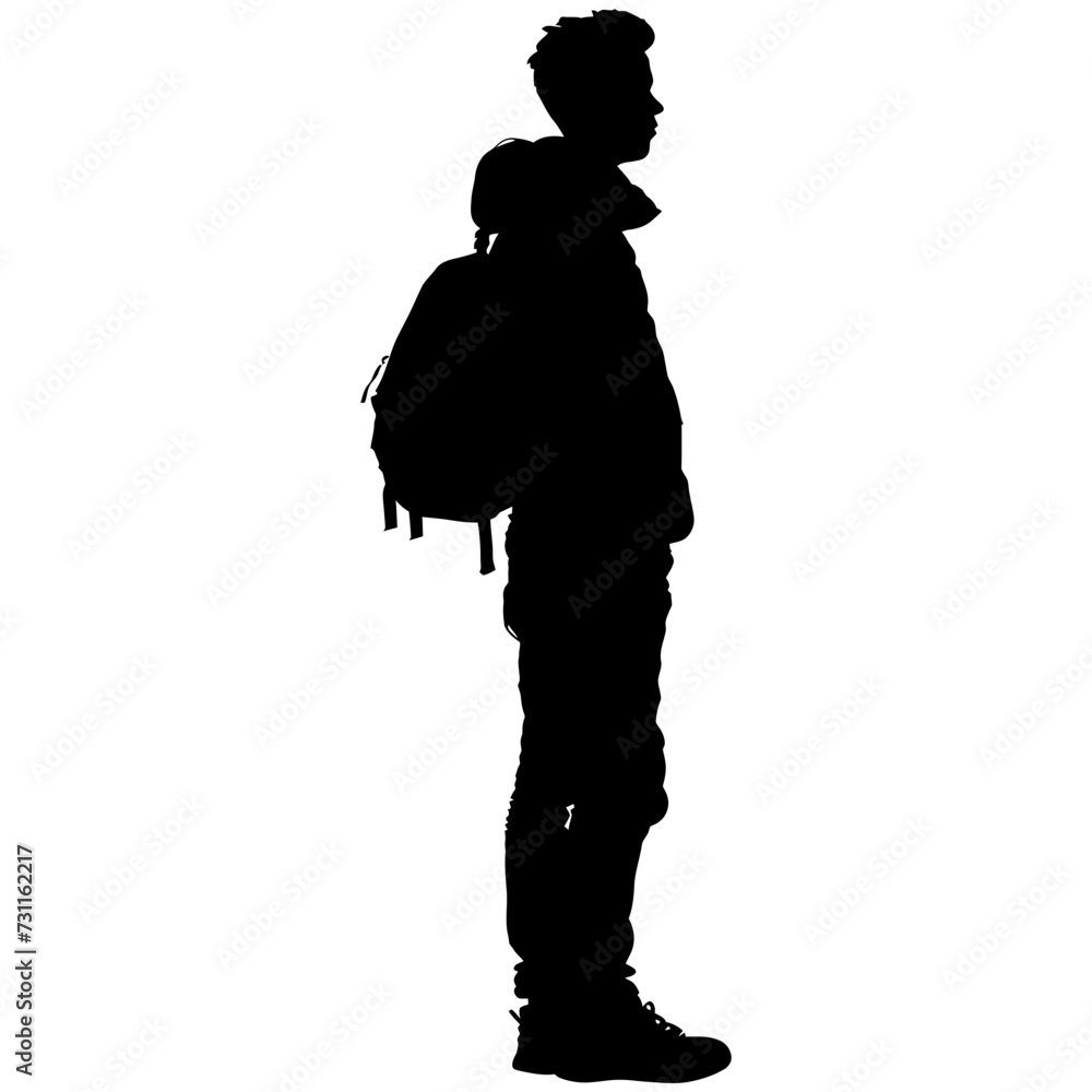 Silhouette the student black color only full body Silhouette the student black color only full body