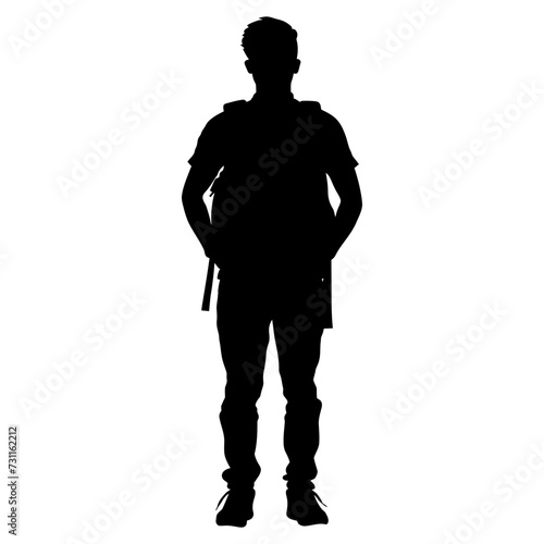 Silhouette the student black color only full body 