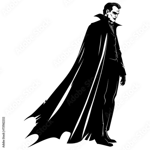 Silhouette vampire black color only full body 