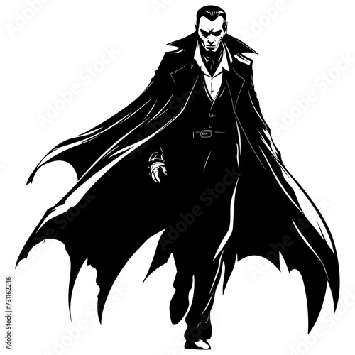 Silhouette vampire black color only full body 