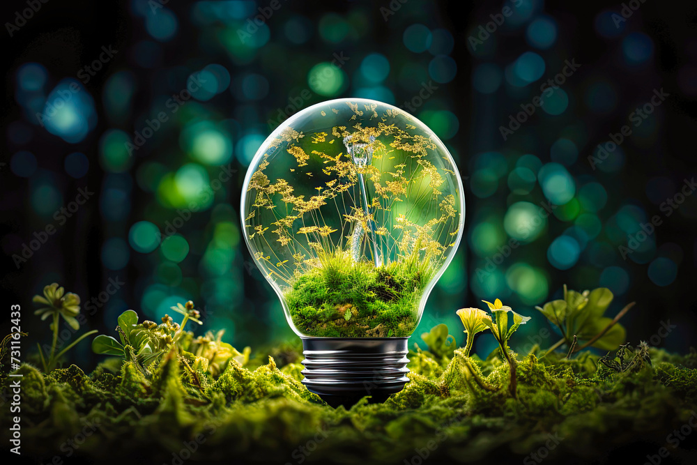 Green Energy for a Brighter Tomorrow - obrazy, fototapety, plakaty 