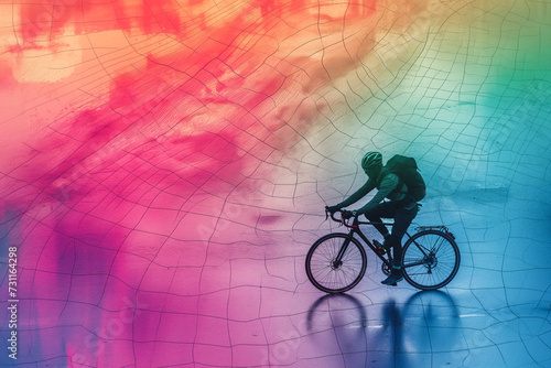 Wallpaper Mural cyclist on the bike, heat map of the street Torontodigital.ca