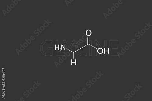 Glycine molecular skeletal chemical formula.