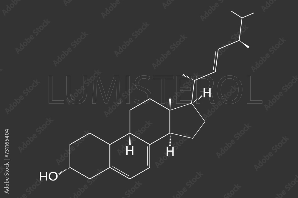 Lumisterol molecular skeletal chemical formula. Lumisterol molecular skeletal chemical formula.