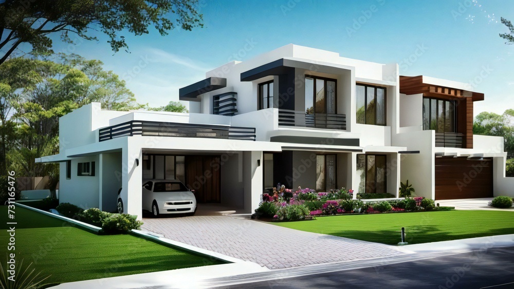 3d house model rendering on white background, Clean and precise 3D illustration modern cozy house. Concept for real estate or property. 3d house model rendering on white background, Clean and precise 3D illustration modern cozy house. Concept for real estate or property.
