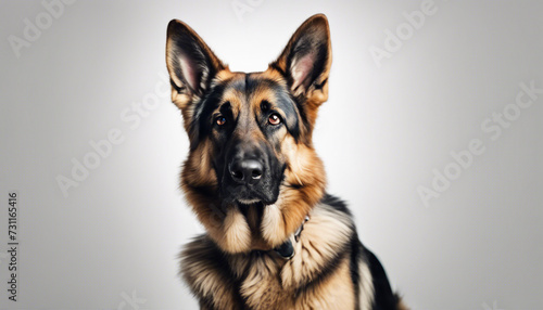 cute German shepherd dog  isolated white background 