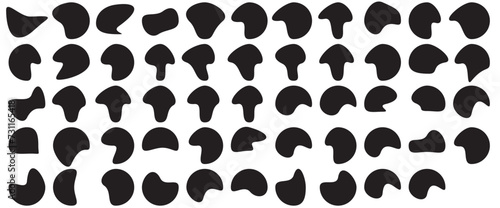Color blob shapes. Abstract amorphous liquid forms, random organic masks and versatile vector background elements set. Irregular smooth colorful paint spots and blots isolated on white