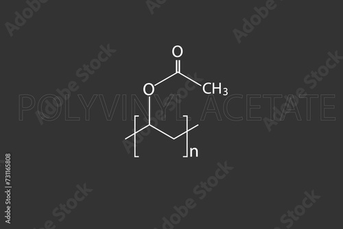 Polyvinyl acetate molecular skeletal chemical formula. photo