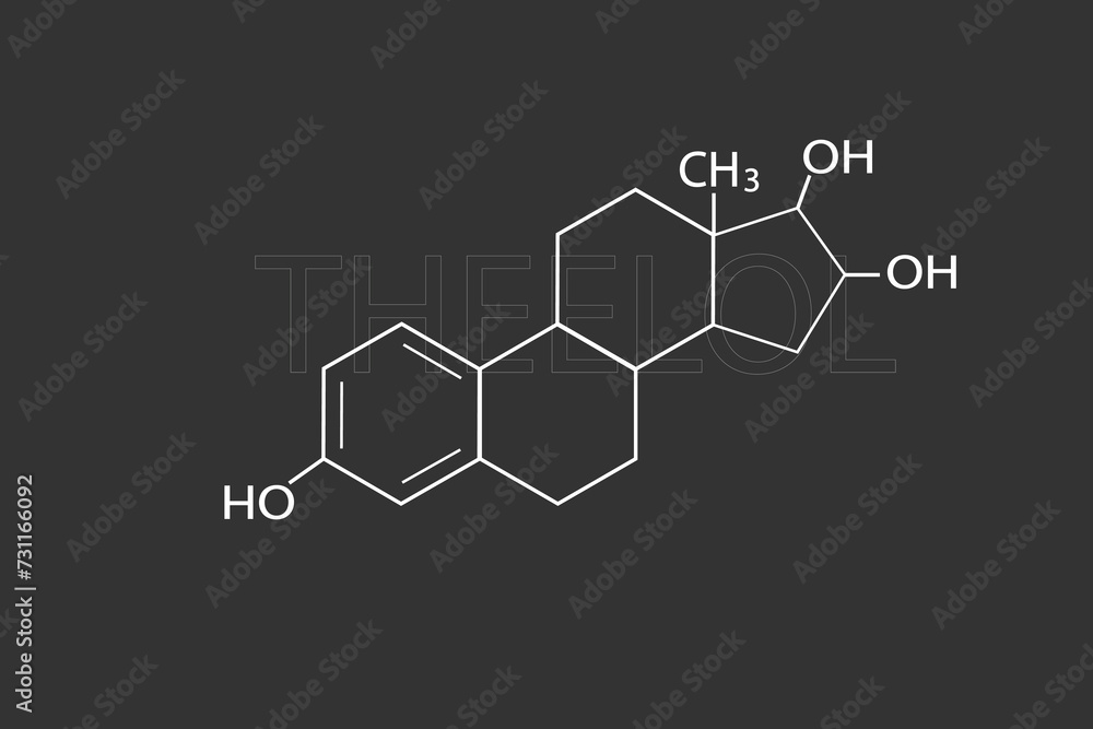 Fototapeta premium Theelol molecular skeletal chemical formula.