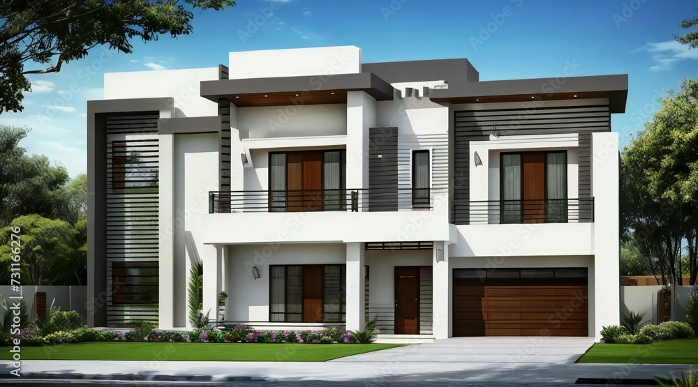3d house model rendering on white background, Clean and precise 3D illustration modern cozy house. Concept for real estate or property. 3d house model rendering on white background, Clean and precise 3D illustration modern cozy house. Concept for real estate or property.