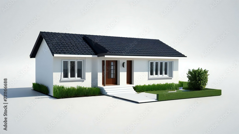 3d house model rendering on white background, Clean and precise 3D illustration modern cozy house. Concept for real estate or property. 3d house model rendering on white background, Clean and precise 3D illustration modern cozy house. Concept for real estate or property.