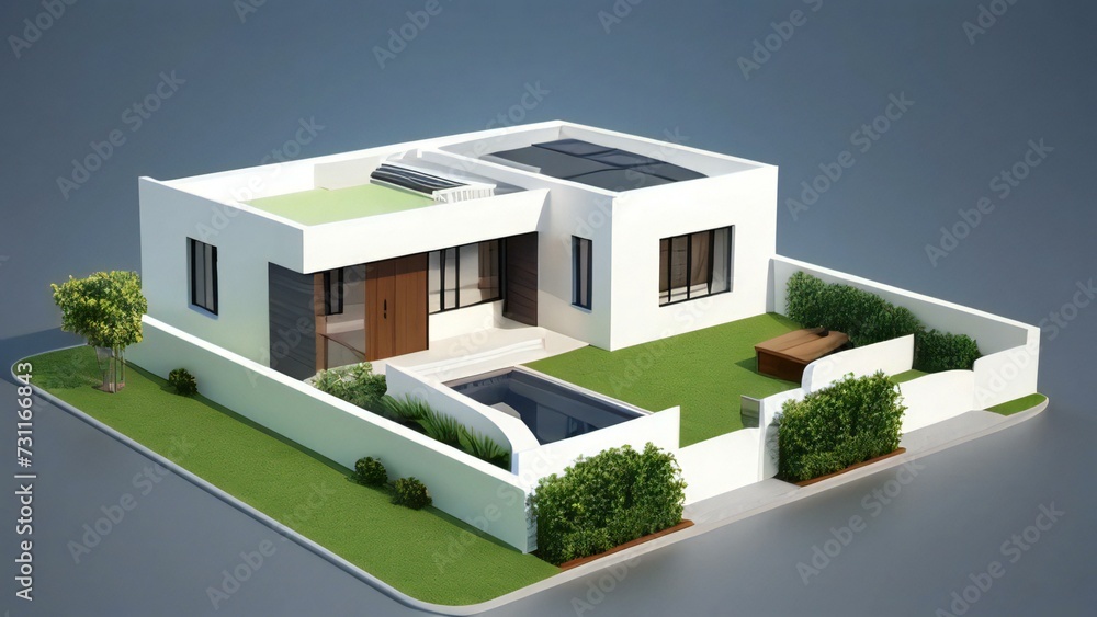 3d house model rendering on white background, Clean and precise 3D illustration modern cozy house. Concept for real estate or property. 3d house model rendering on white background, Clean and precise 3D illustration modern cozy house. Concept for real estate or property.
