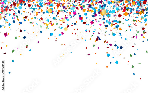 Colorful Carnival Parade Celebration Confetti Isolated on Transparent Background PNG.