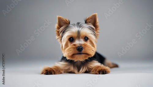 cute Yorkshire terrier, isolated white background