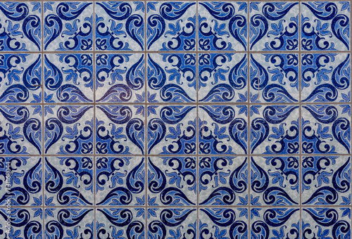 Azulejos azuis de padrão tradicional portugês