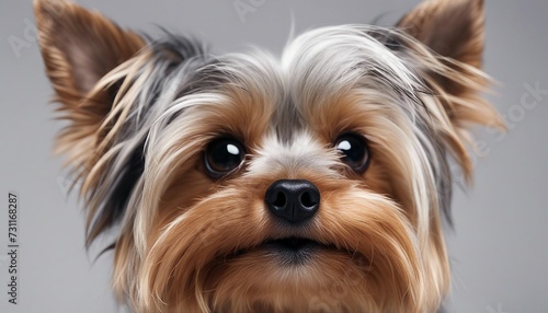 cute Yorkshire terrier, isolated white background