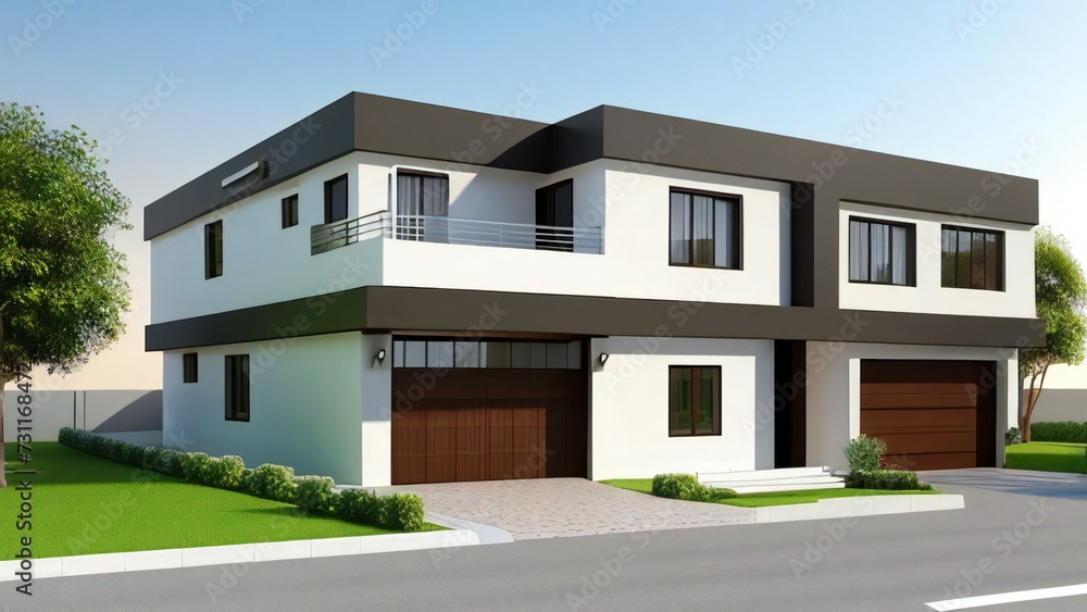 3d house model rendering on white background, Clean and precise 3D illustration modern cozy house. Concept for real estate or property. 3d house model rendering on white background, Clean and precise 3D illustration modern cozy house. Concept for real estate or property.