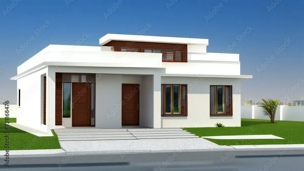 3d house model rendering on white background, Clean and precise 3D illustration modern cozy house. Concept for real estate or property. 3d house model rendering on white background, Clean and precise 3D illustration modern cozy house. Concept for real estate or property.