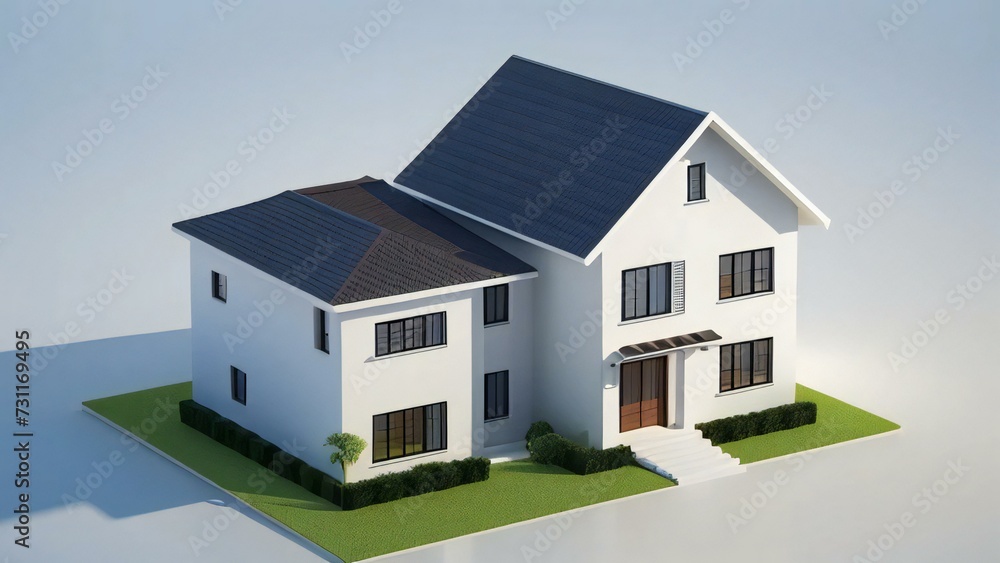3d house model rendering on white background, Clean and precise 3D illustration modern cozy house. Concept for real estate or property. 3d house model rendering on white background, Clean and precise 3D illustration modern cozy house. Concept for real estate or property.