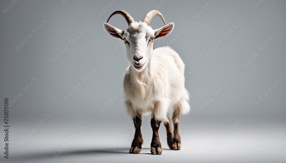 Fototapeta premium cute goat, isolated white background, full body 