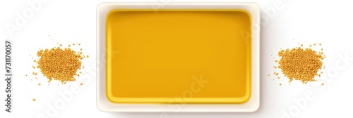 Mustard square isolated on white background