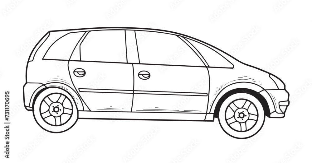 MPV car outline side view