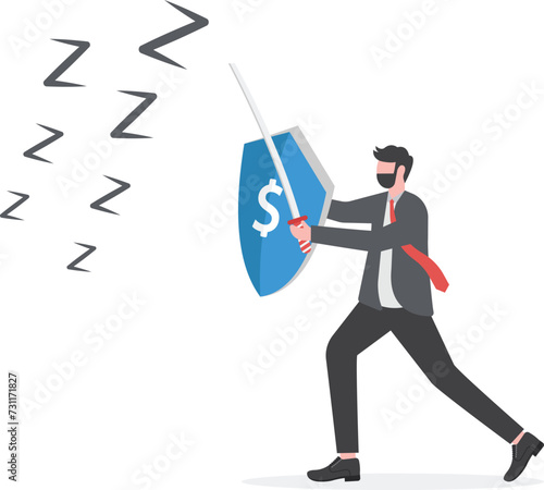 Procrastination and laziness, productivity and professional to fight with resistance and sleepy concept,
