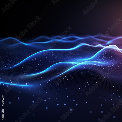 Navy Blue Futuristic Data Stream Abstract Background 