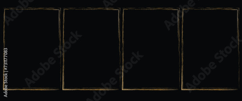 Grunge golden background set. Grunge golden frames. aVector illustration