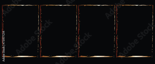 Grunge golden background set.Grunge golden frames.Vector illustration.