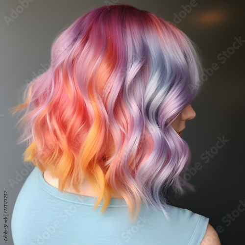 Woman with colored hair, hair, color hair