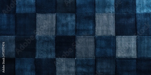 Navy Blue square checkered carpet texture 