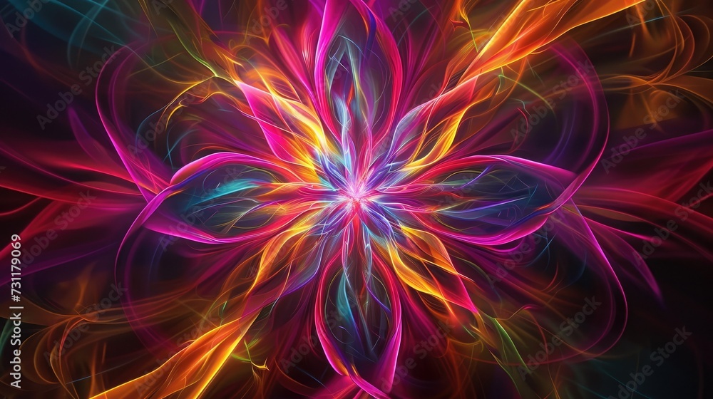 Vibrant, dynamic artwork with intricate patterns and lively colors. The image captures the energy and intensity of motion, with a captivating blend of vibrant hues and rhythmic patterns Vibrant, dynamic artwork with intricate patterns and lively colors. The image captures the energy and intensity of motion, with a captivating blend of vibrant hues and rhythmic patterns