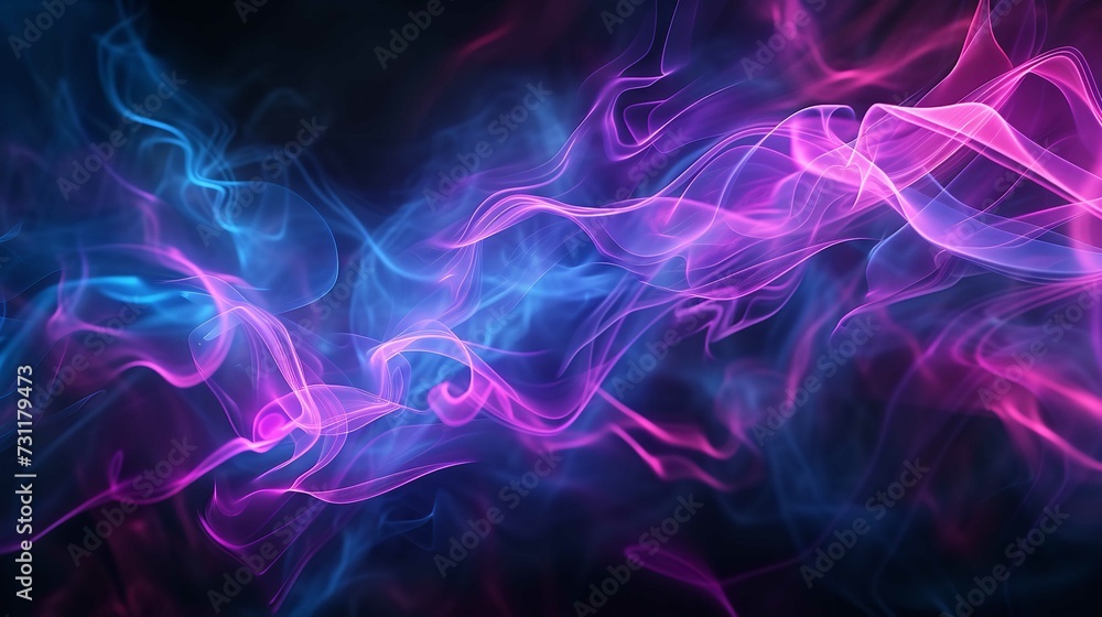 Neon Smoke Waves - Hypnotic Fluid Abstract Neon Smoke Waves - Hypnotic Fluid Abstract