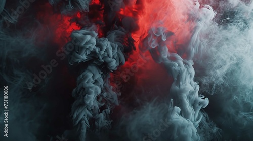 Gray Background with Gray and Red Smoke Abstract Composition