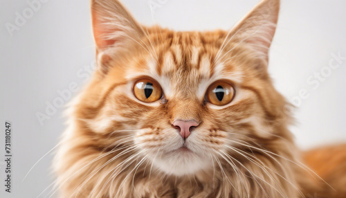 cute orange tabby cat, isolated white background, full body 