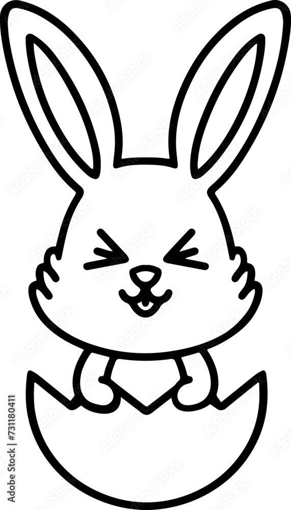 easter rabbit in egg line drawing easter rabbit in egg line drawing