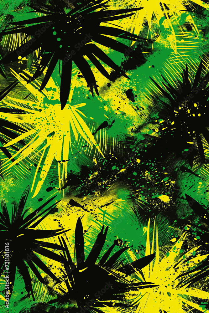 forest green and electric yellow urban design pattern background Generative AI