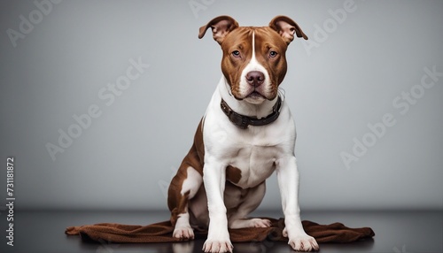 cute pitbull  isolated white background 